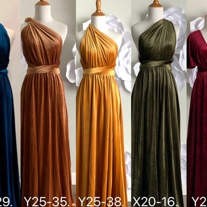 Velvet dress ,Velvet Bridesmaid Dress, velvet long infinity Dress velvet wrap dress velvet party dress Wedding Gift dress Burnt Orange dress zdjęcie 2