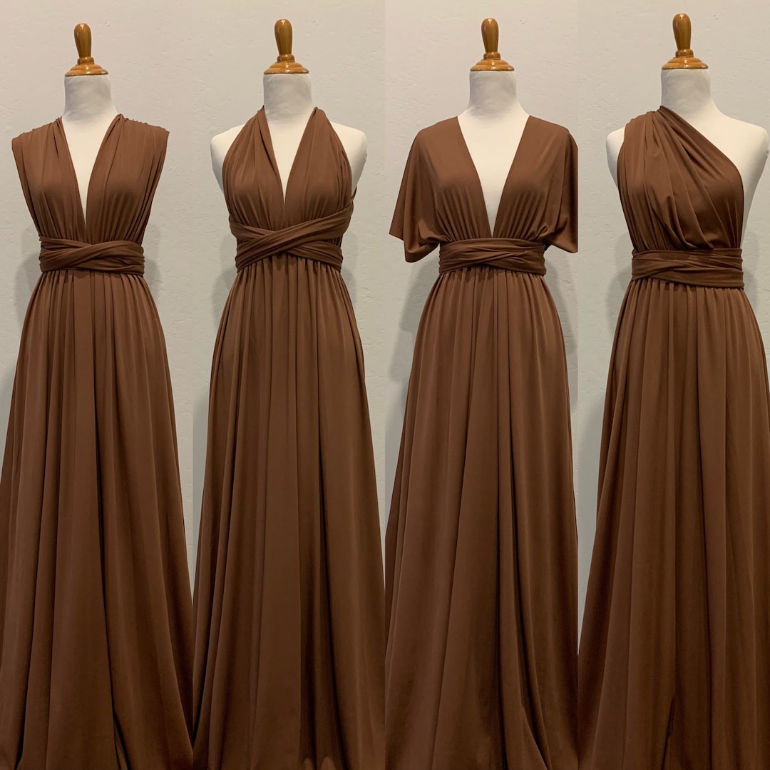 Chocolate Bridesmaid Dress Infinity Dress Wrap Dress Convertible