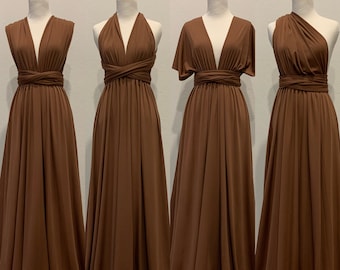 Chocolate Bridesmaid Dress infinity Dress  Wrap dress Convertible Dress -S11#