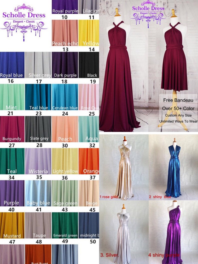bridesmaid dress colour swatches
