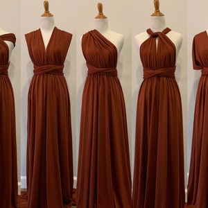 Burnt Orange Bridesmaid Dress infinity Dress  Wrap dress Convertible Dress - H102#