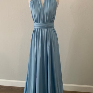 Baby Blue Bridesmaid Dress infinity Dress  Wrap dress Convertible Dress -H10#