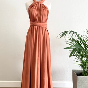 Terracotta Bridesmaid Dress infinity Dress Wrap dress Convertible Dress S41 image 3