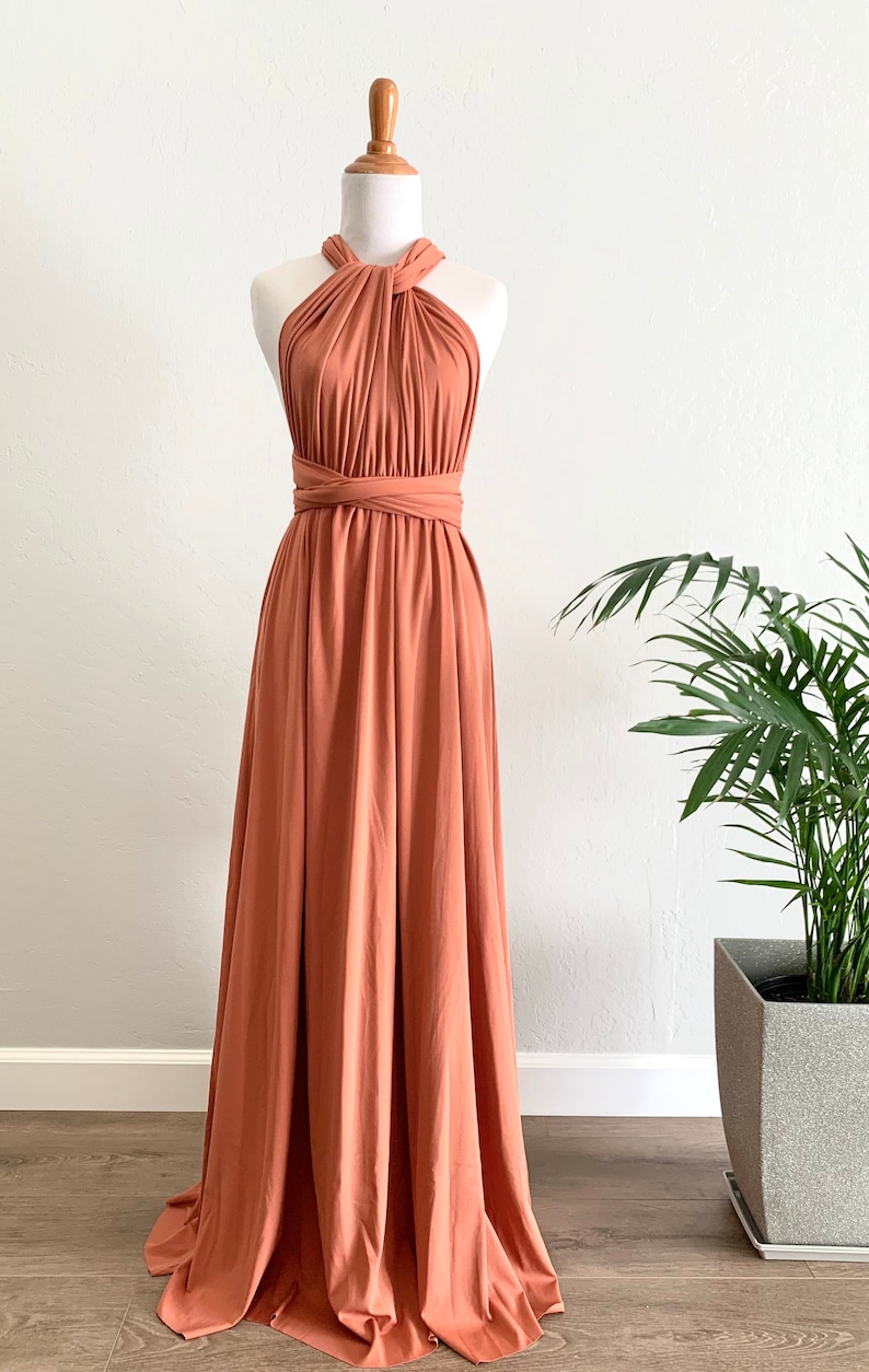 Terracotta Bridesmaid Dress infinity Dress Wrap dress Convertible Dress S41 image 3