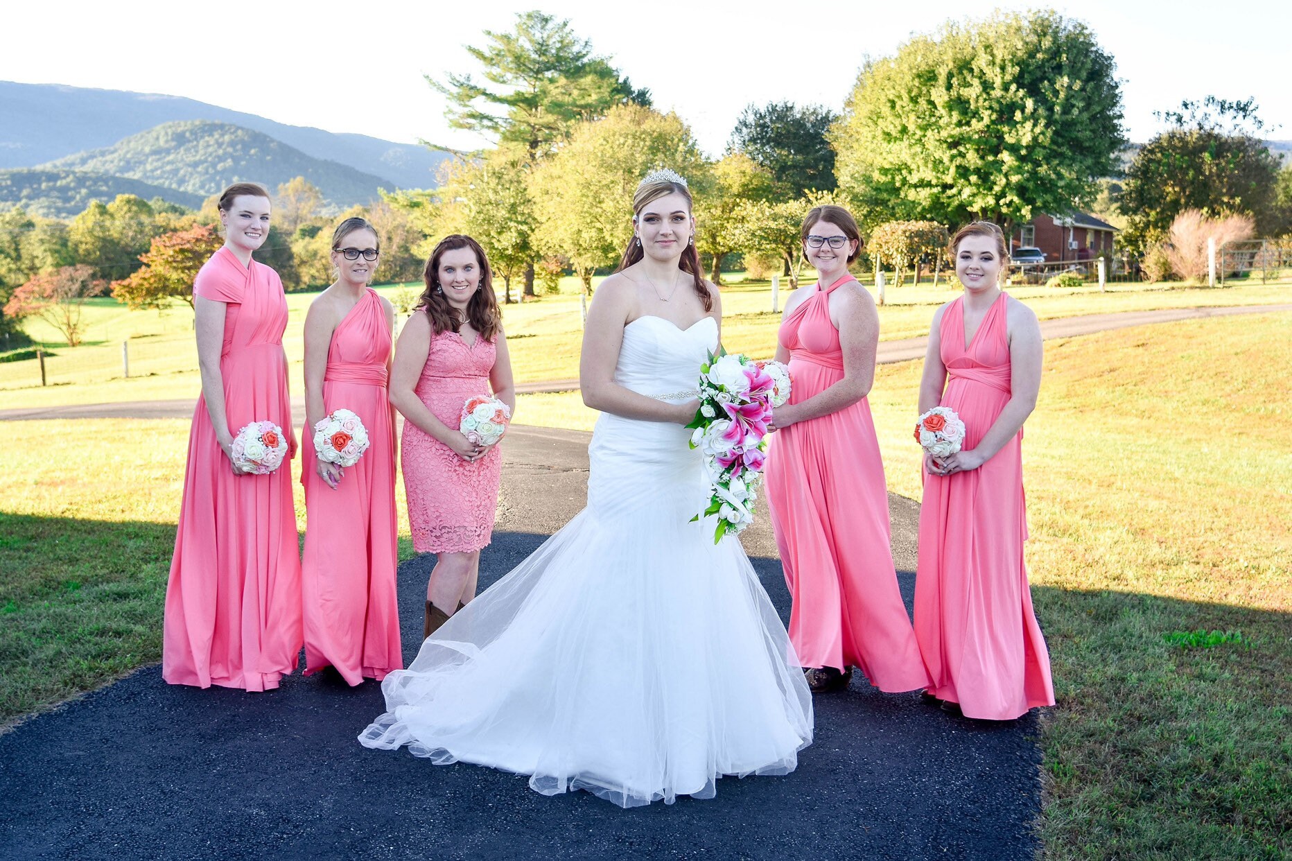 coral bridesmaid dresses under 50