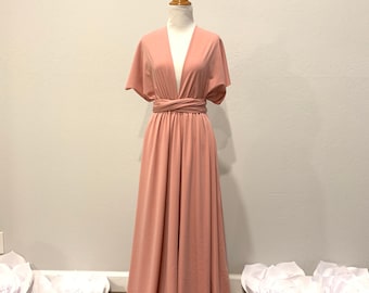 Dusty Rose Bridesmaid Dress infinity Dress  Wrap dress Convertible Dress -S22