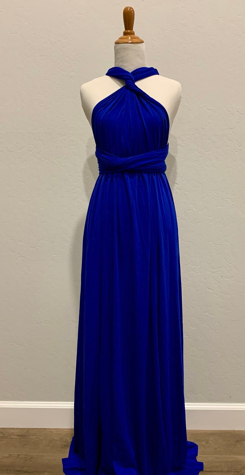 Royal Blue Bridesmaid Dress Infinity Dress Wrap Dress - Etsy