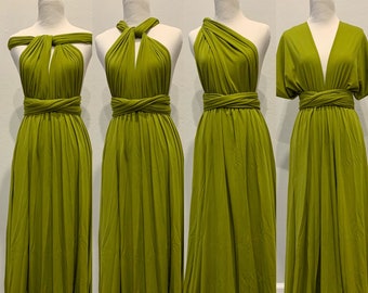 Avocado green Bridesmaid Dress infinity Dress  Wrap dress Convertible Dress - S101#