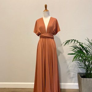 Terracotta Bridesmaid Dress infinity Dress Wrap dress Convertible Dress S41 image 7