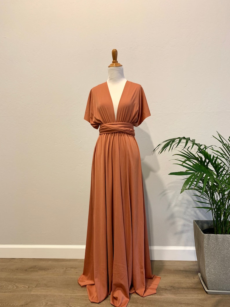 Terracotta Bridesmaid Dress infinity Dress Wrap dress Convertible Dress S41 image 7