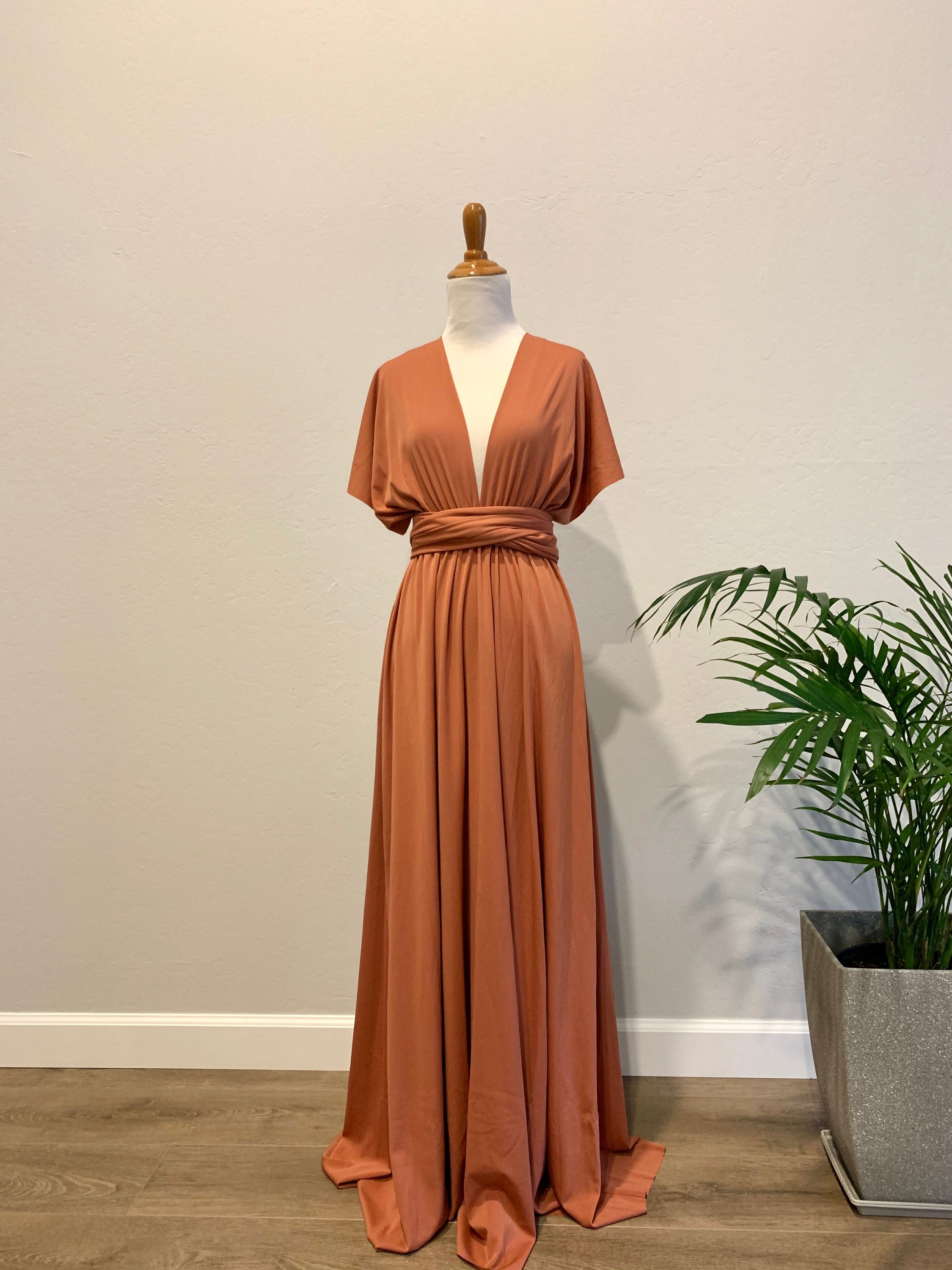 Terracotta Bridesmaid Dress infinity Dress Wrap Dress Convertible Dress -S41