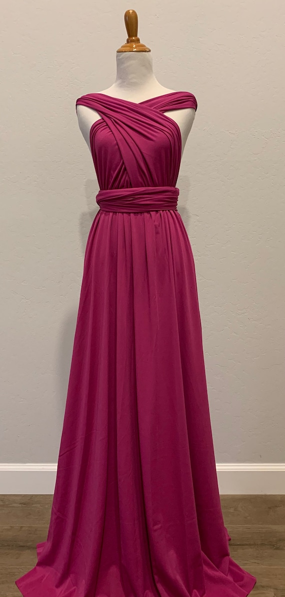 Magenta Bridesmaid Dress Infinity Dress Wrap Dress