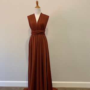 Burnt Orange Bridesmaid Dress infinity Dress Wrap dress Convertible Dress - H102# image 9