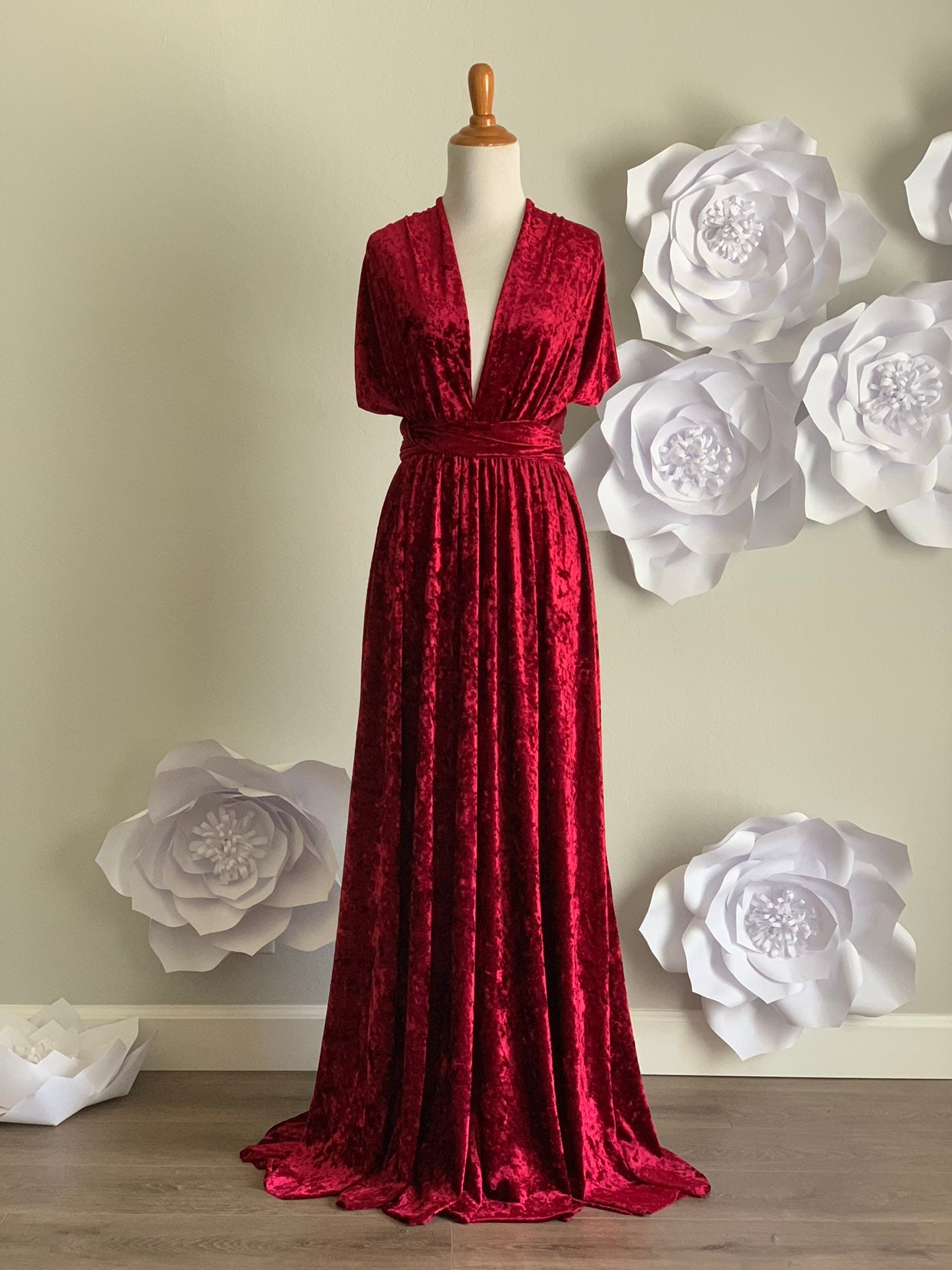 red crushed velvet dress Crushed Velvet Bow Dress 6-7y