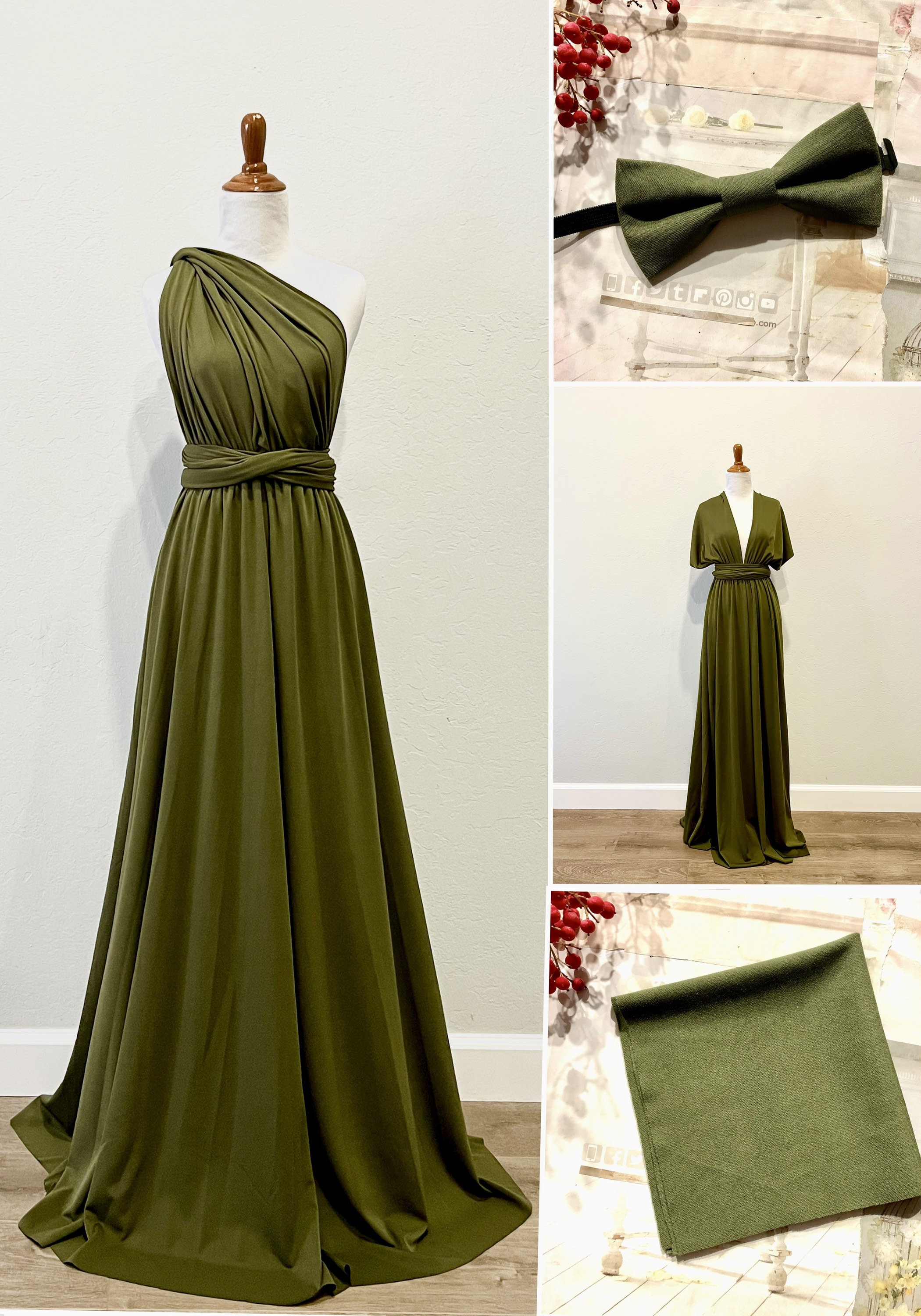 Samarbejde trone meteor Olive Green Bridesmaid Dress Infinity Dress Wrap Dress - Etsy