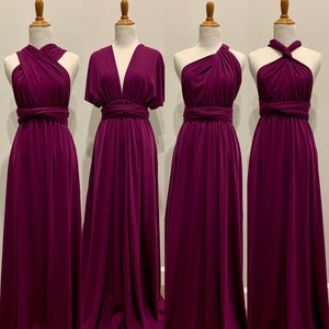 Purplish Red Bridesmaid Dress infinity Dress  Wrap dress Convertible Dress —S87#
