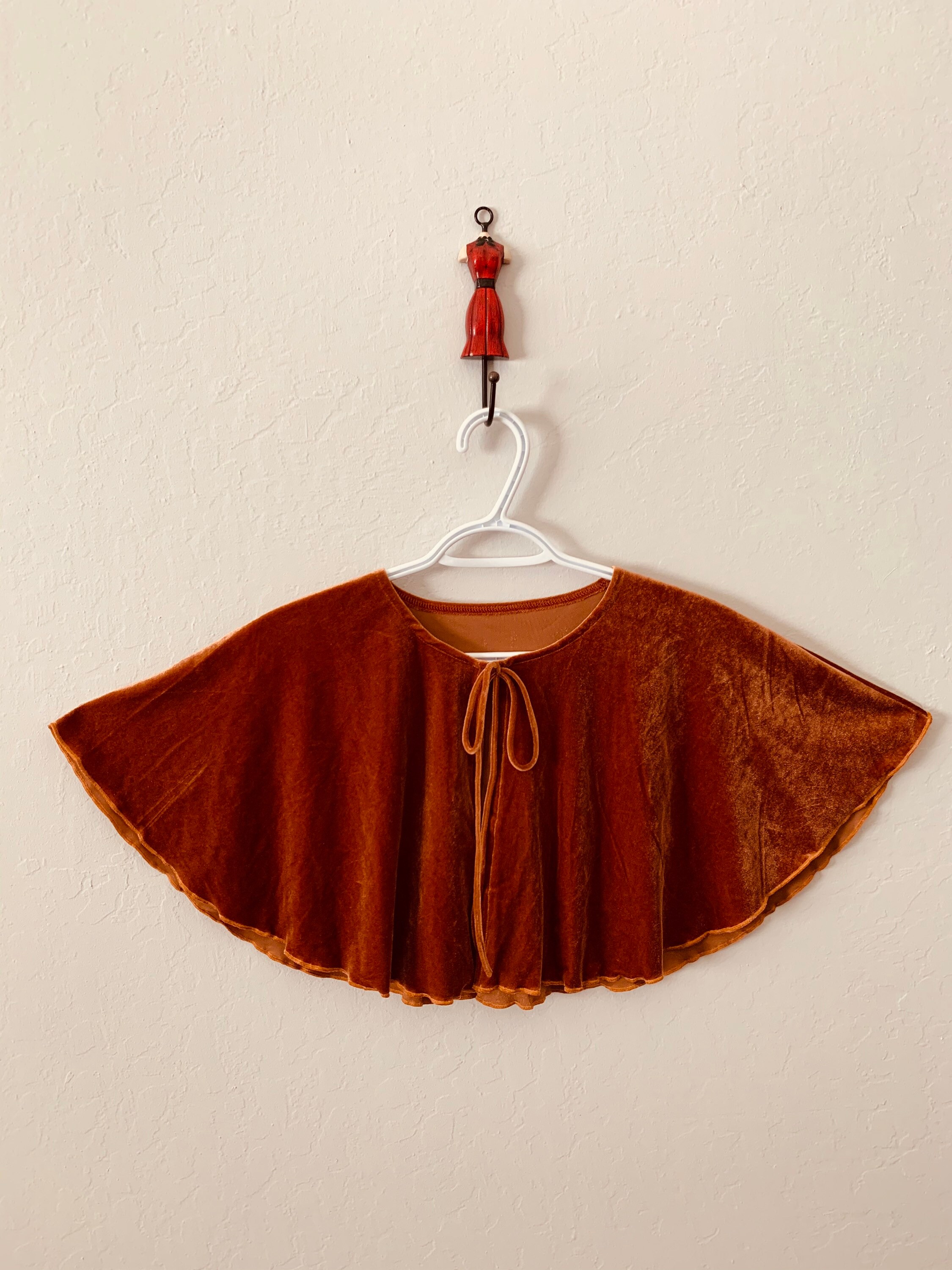 bridal dress with velvet shawl