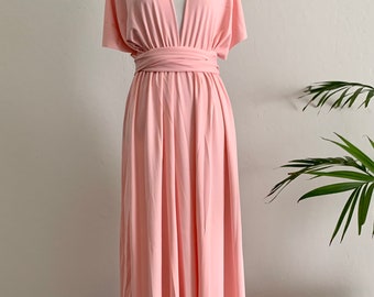 Pale Pink Bridesmaid Dress infinity Dress  Wrap dress Convertible Dress -H105