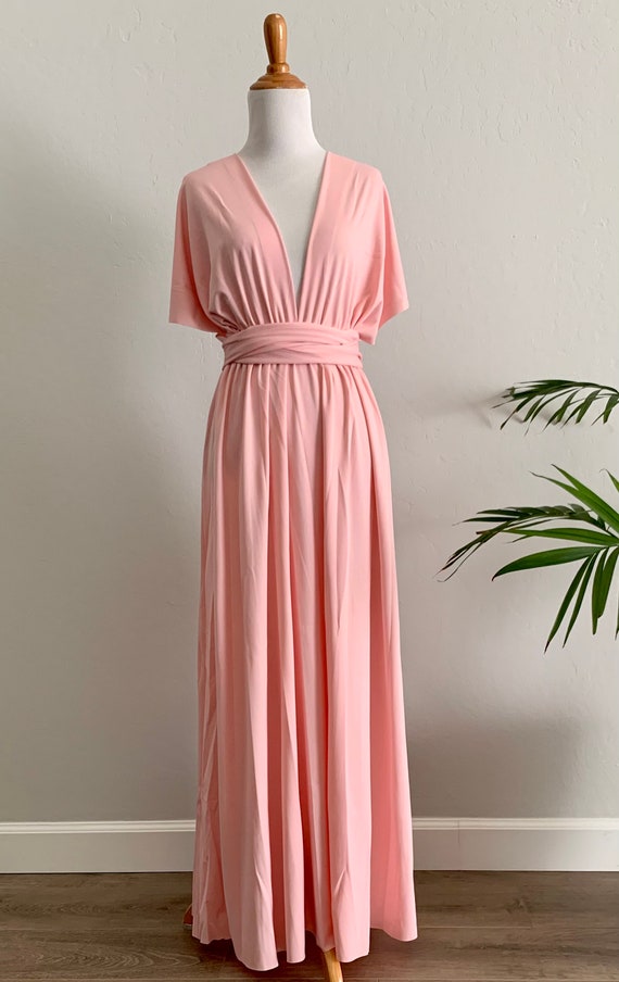 Pale pink wrap dress hotsell