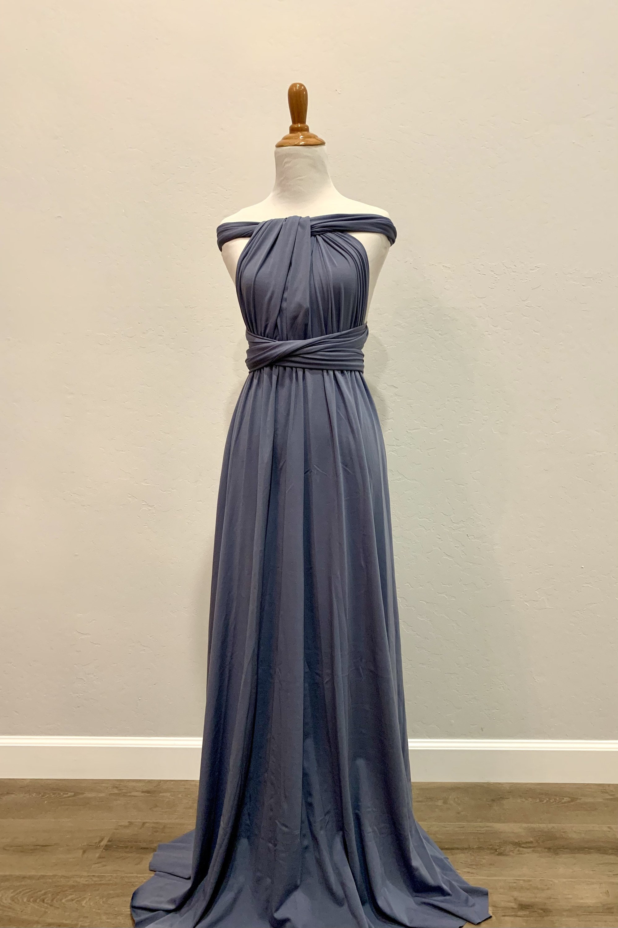 Denim Blue Bridesmaid Dress infinity Dress Wrap Dress Convertible Dress - S177#