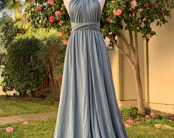 Stone Blue Bridesmaid dress Infinity Dress Convertible Dress ,wrap dress , party dress Evening dress -S160#