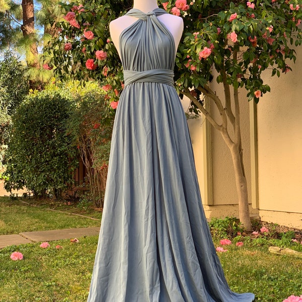 Stone Blue Bridesmaid dress Infinity Dress Convertible Dress ,wrap dress , party dress Evening dress Wedding Gift -S160#