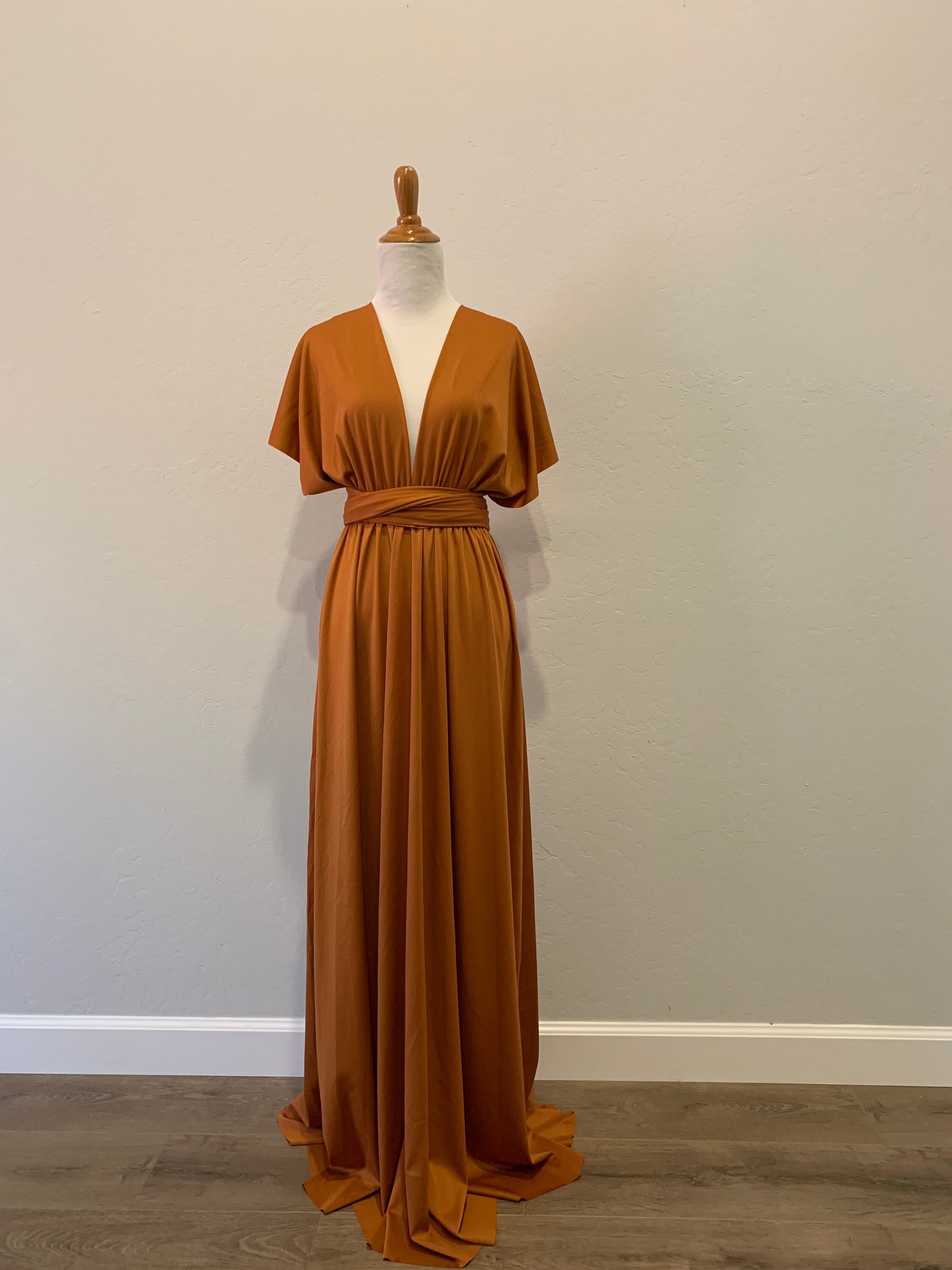 Copper Bridesmaid Dress infinity Dress Wrap Dress Convertible Dress - S55# Copper Bridesmaid Dress infinity Dress Wrap Dress Convertible Dress - S55#