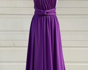 Purple Bridesmaid Dress infinity Dress  Wrap dress Convertible Dress -#H89 purple