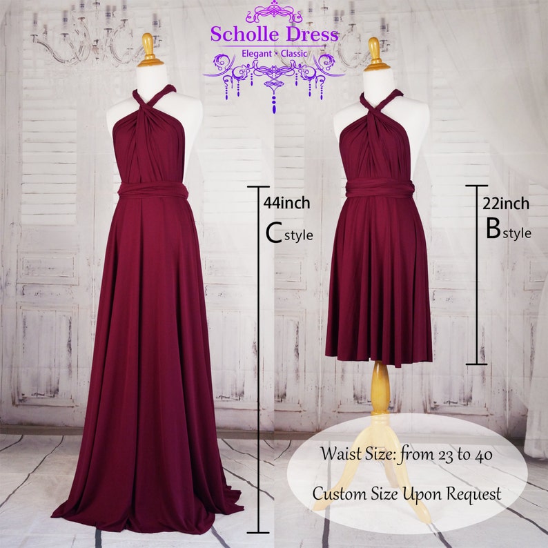 C18# B18# Bridesmaid Dress Infinity Dress Dark Purple Dress Wrap dress Convertible long Evening Dresses