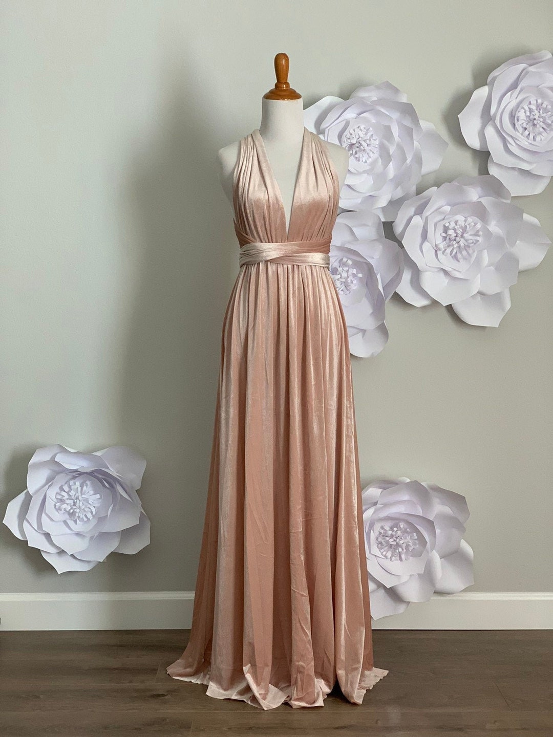 Champagne Velvet Dress Champagne Infinity Dress Velvet Dress Champagne  Infinity