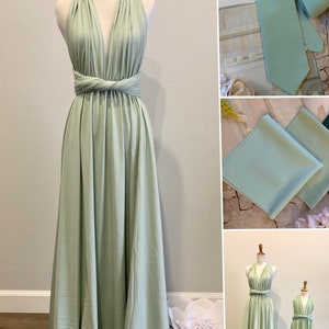 Sage Green Bridesmaid Dress infinity Dress Wrap dress Convertible Dress Wedding Gift Dress-H7 image 1