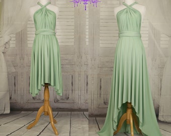 Sage green Bridesmaid Dress , Infinity Dress, Wrap Convertible Dress.Party dress-A style D style