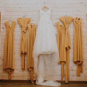 Mustard Bridesmaid Dress infinity Dress  Wrap dress Convertible Dress -S44#