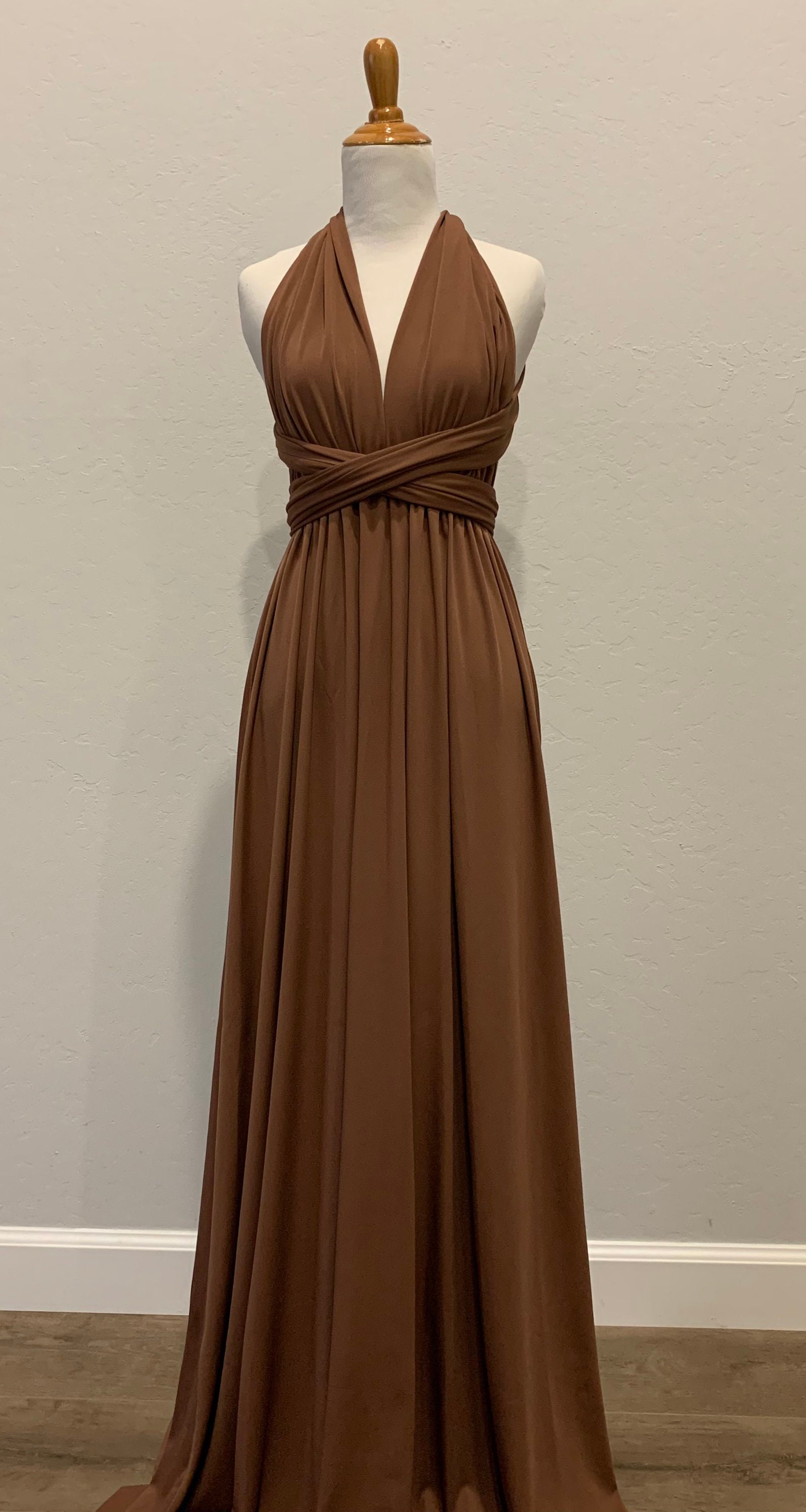 chocolate brown infinity dress Bridesmaid Dress Wrap Dress Convertible Dress -S11# 36 45 Plus 36 Color:olive Bride comfortable summer dress JESSICA ANGEL COLLECTION 2370