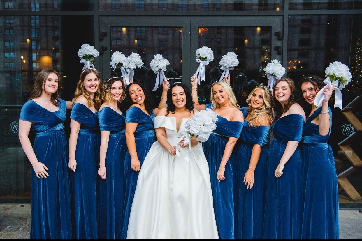 Royal Blue Velvet Bridesmaid Dress Velvet Long Infinity Dress Velvet Wrap Dress Velvet Party Dress Evening Dressr28 Free Shipping Etsy Canada