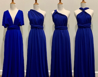 Royal Blue Bridesmaid Dress infinity Dress  Wrap dress Convertible Dress -S162#