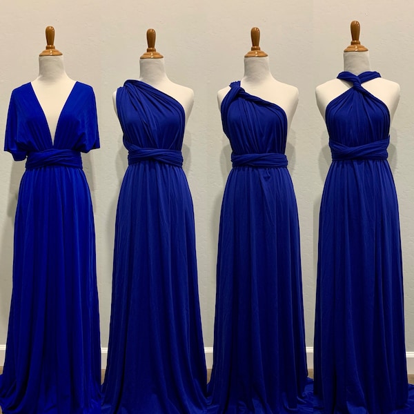 Royal Blue Bridesmaid Dress infinity Dress  Wrap dress Convertible Dress -S162#