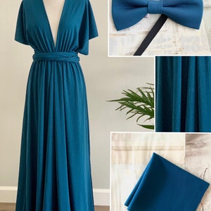 Teal Blue Bridesmaid Dress infinity Dress  Wrap dress Convertible Dress -S159#