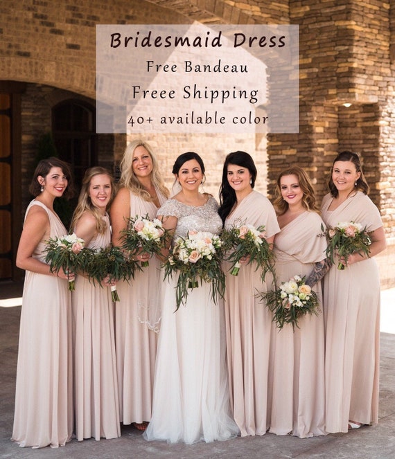 bridesmaid dresses beige color