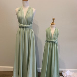 Sage Green Bridesmaid Dress infinity Dress Wrap dress Convertible Dress Wedding Gift Dress-H7 image 5