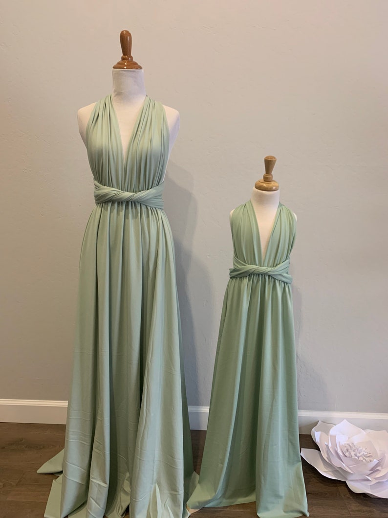 Sage Green Bridesmaid Dress infinity Dress Wrap dress Convertible Dress Wedding Gift Dress-H7 image 5