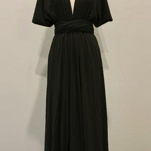 Black Bridesmaid Dress infinity Dress  Wrap dress Convertible Dress -H24