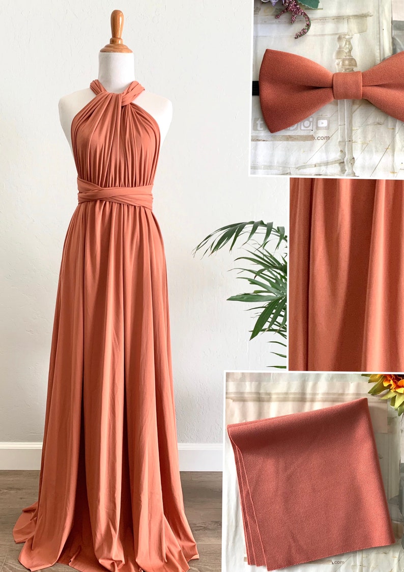 Terracotta Bridesmaid Dress infinity Dress Wrap dress Convertible Dress S41 image 2