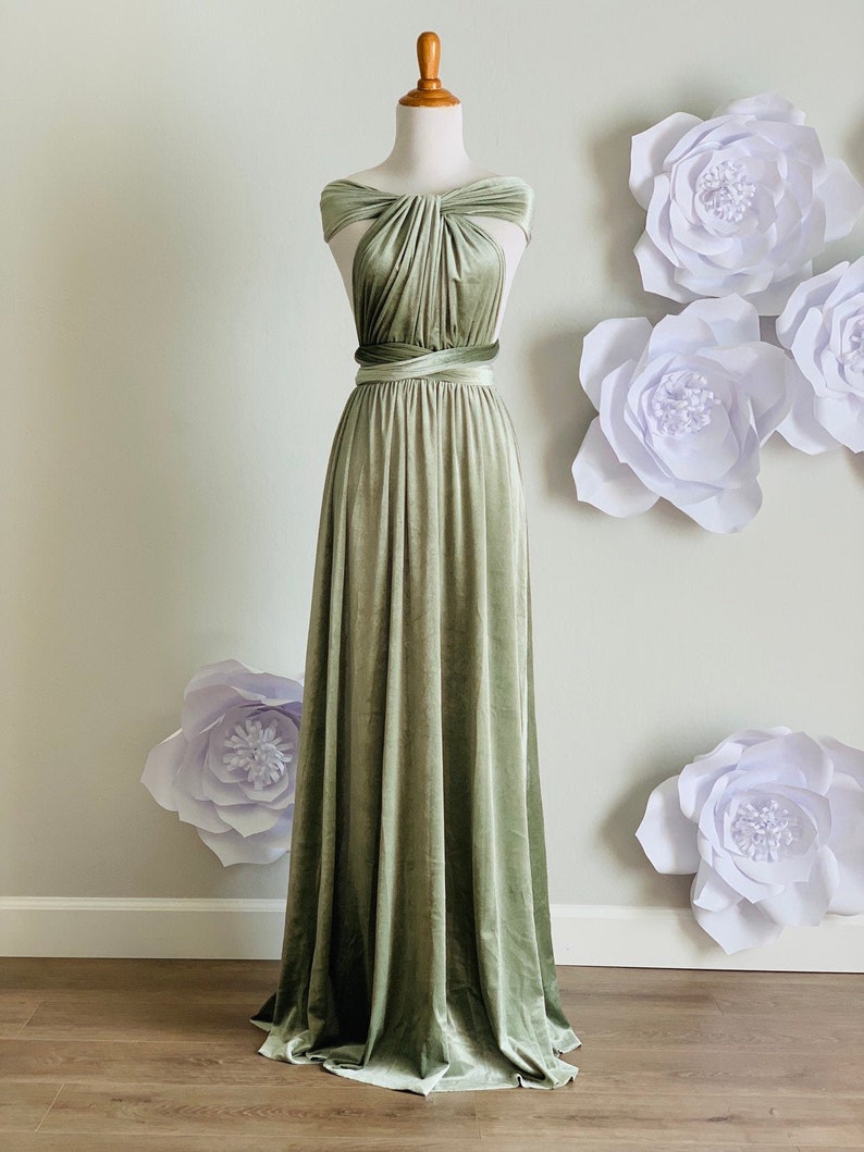 Sage Green Velvet Dress