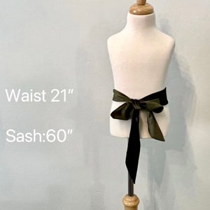 Velvet Sash Belt Flower girl Sash Belt color match dress Hand made Scholledress image 4