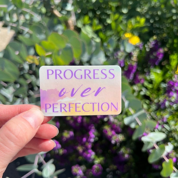 Progress over perfection waterproof vinyl sticker, vinyl sticker, you’ve got this, you can do it, encouragement, encouraging gift, progress