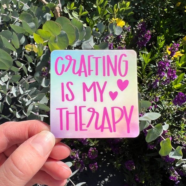 Crafting is my therapy vinyl sticker, vinyl sticker, water bottle sticker, laptop sticker, crafter, crafty, creator gift, creative sticker