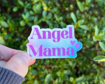 Angel mama waterproof vinyl sticker, loss mom sticker, miscarriage, pregnancy loss, infant loss, toddler loss, stillborn, angel baby sticker