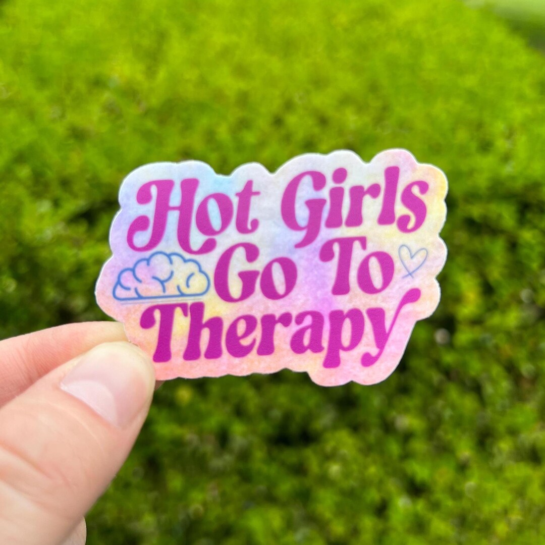 Hot Girls Go to Therapy Vinyl Sticker, Water Bottle Sticker, Therapy ...