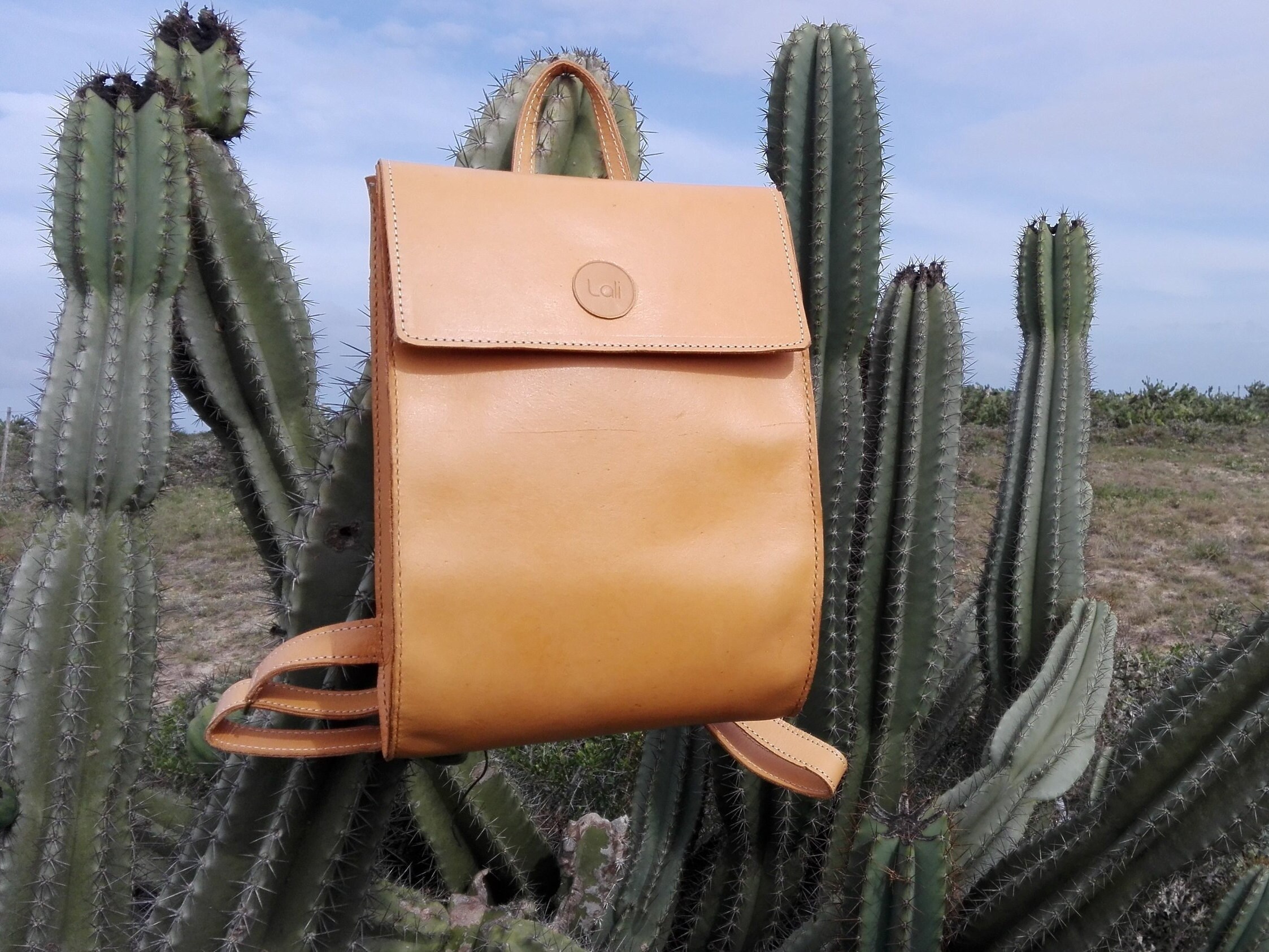 Sustainable leather backpack Etsy
